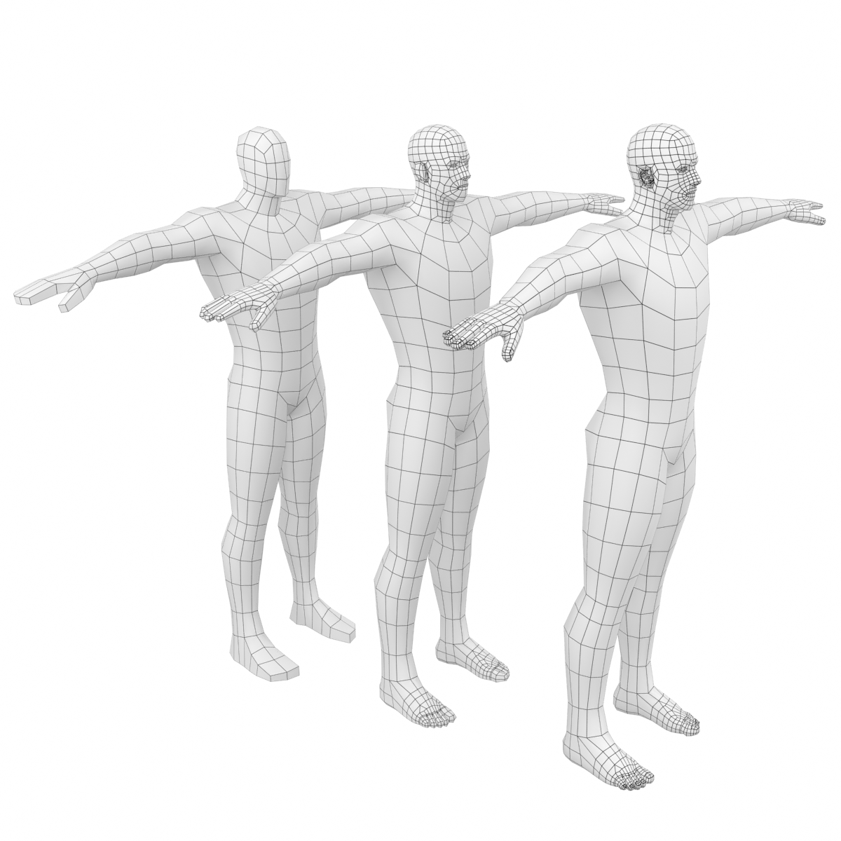 Male Low Poly Base Mesh in T-Pose