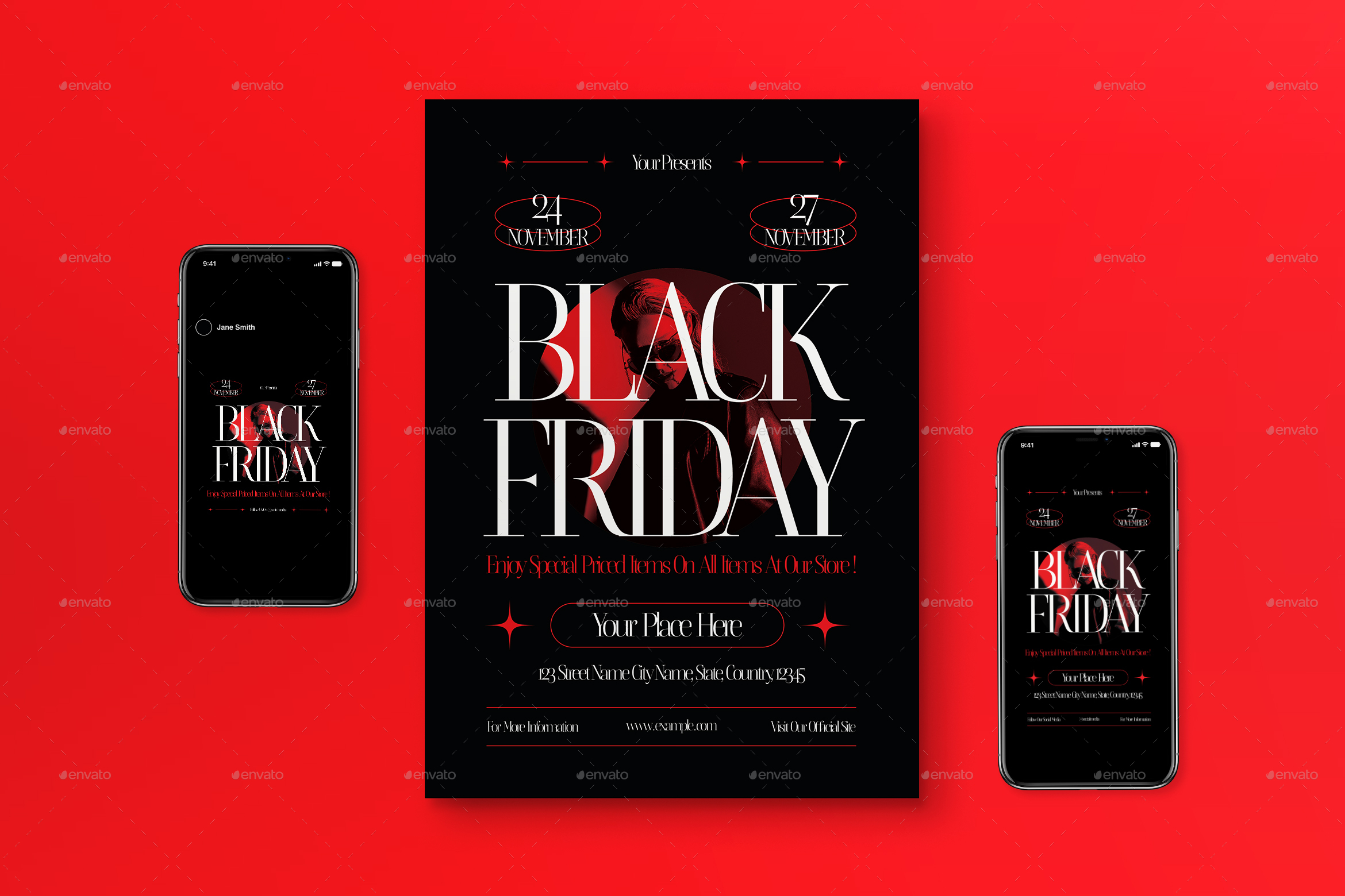 Black Gothic Black Friday Flyer Set by graphicook GraphicRiver