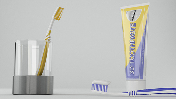 Toothbrush And ToothPaste - 3Docean 3922336