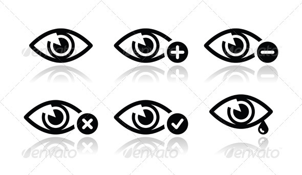 Eye Sight Icons Set - Vector - Health/Medicine Conceptual