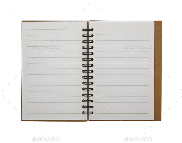 Blank notebook paper with ring spine isolated on white background Stock  Photo by studio2013