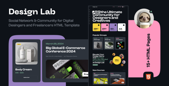 Design Lab - Social Network & Community HTML Template