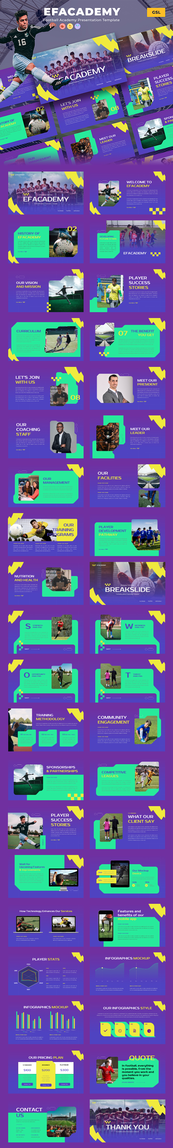 Efacademy – Football Academy Google Slides Template