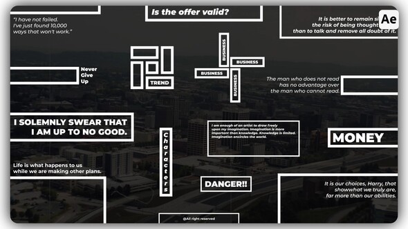 Abstract Text Titles | AE Titles template preview