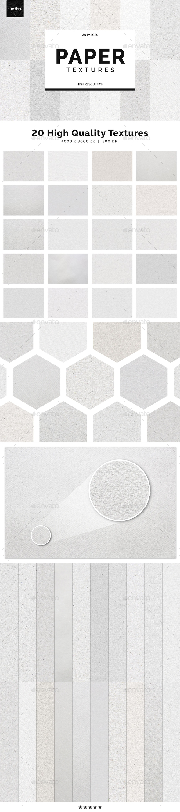20 White Paper Textures