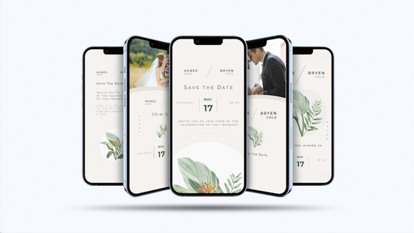 Wedding Invite Instagram Video Displays template preview