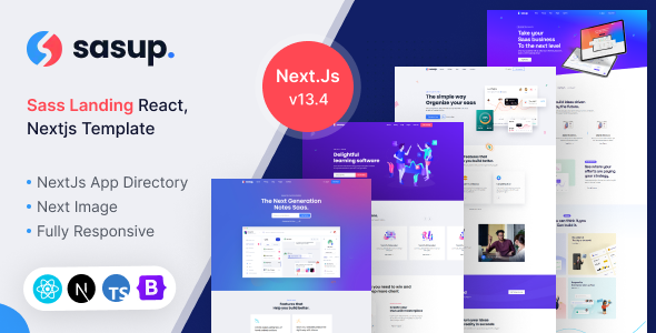 Sasup – Sass Landing React, Nextjs Template