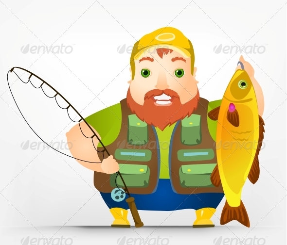 Cheerful Chubby Man - People Characters
