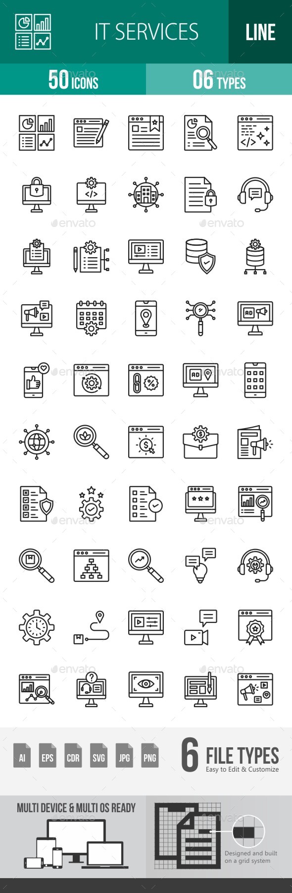 IT Services Line Icons