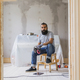 Man sitting on stool during renovation - PhotoDune Item for Sale