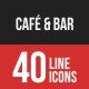 Cafe & Bar Filled Line Icons