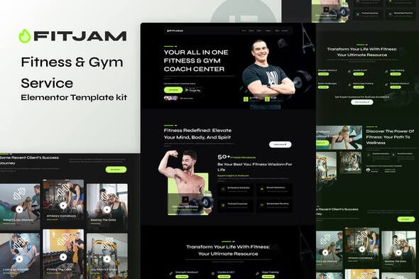 FitJam - Fitness & Gym Services Elementor Template Kit