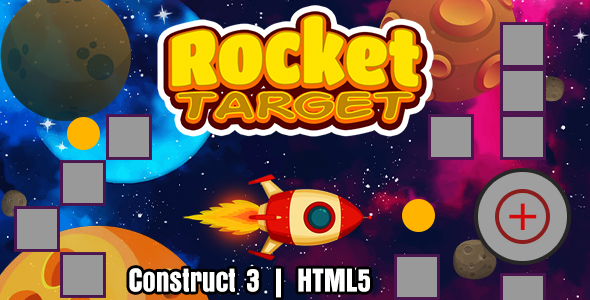 Rocket Target Game (Construct 3 | C3P | HTML5) 50 Levels