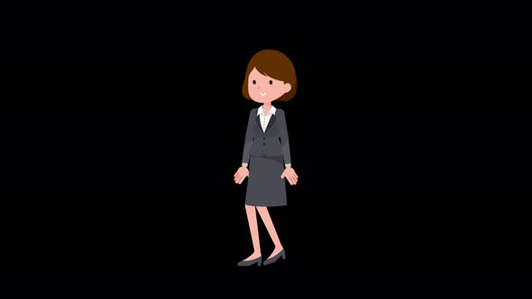 Gray Suit Business Women Walk En alt