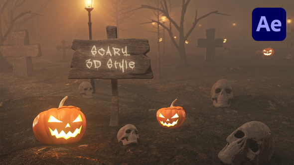 Scary Halloween 3D Logo Intro