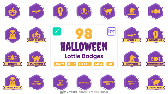 Halloween Lottie Badges