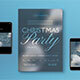 Blue Gradient Christmas Party Flyer Set