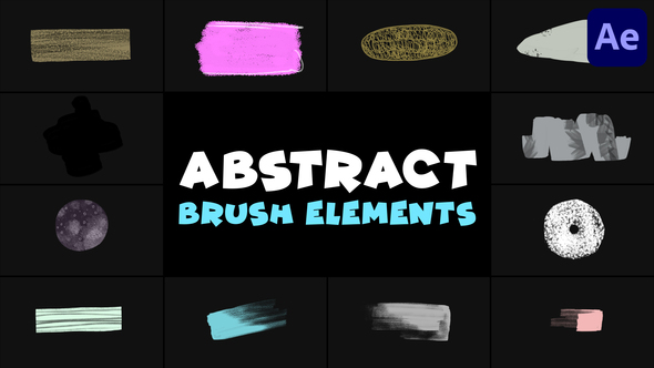 Abstract Brush Elements | After Effects Elements template preview