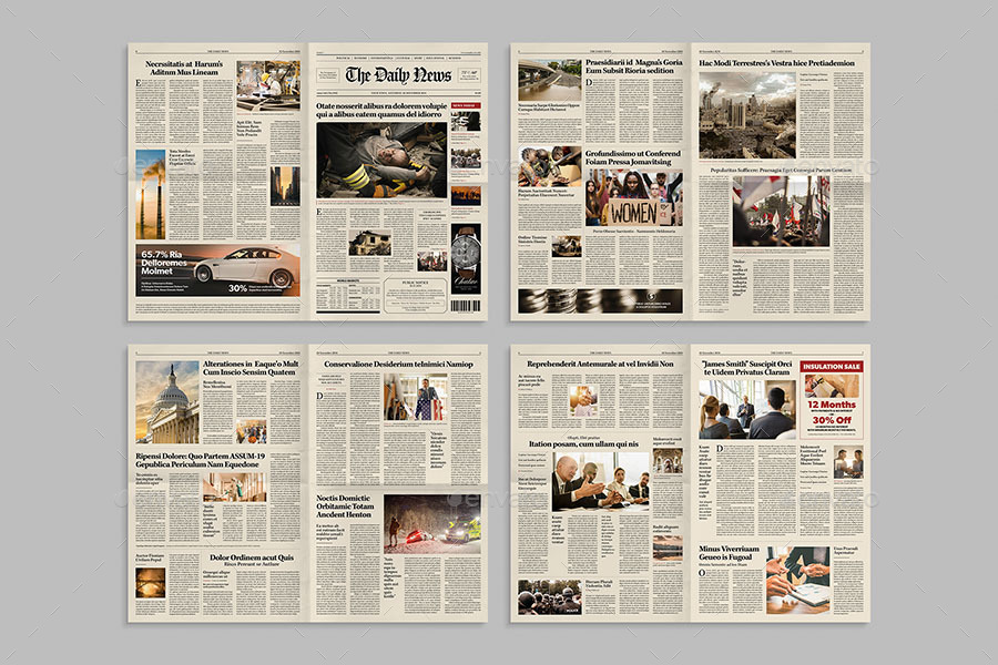 Classic Newspaper Template, Print Templates | GraphicRiver