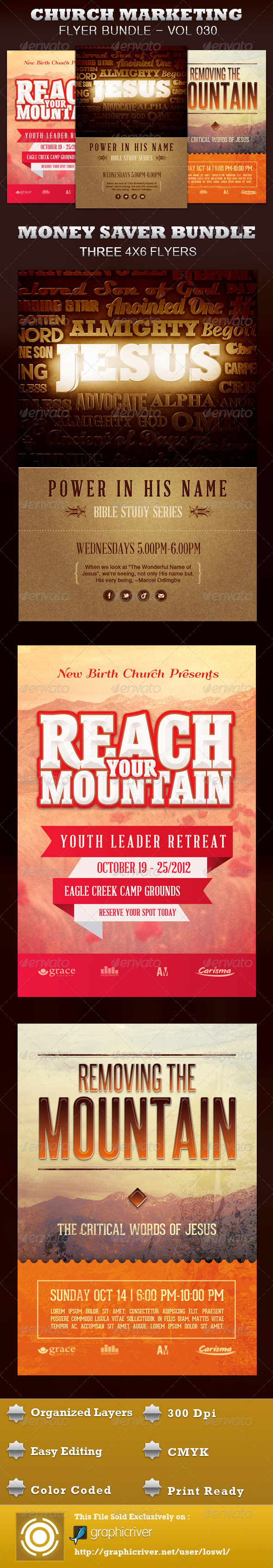 Church Marketing Flyer Bundle Vol 030 - Church Flyers