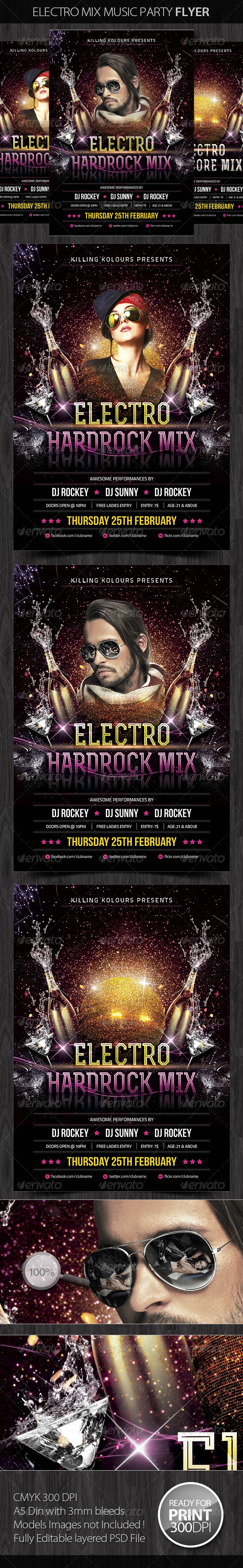 Electro Mix Music Flyer - Clubs & Parties Events