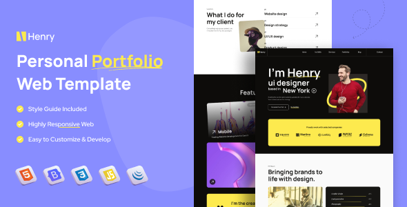 Henry - Versatile Responsive Portfolio Theme for Any Profession or small Business