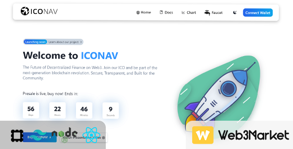 Initial Coin Offer (ICO) Web3 - ICONAV DApp & Solidity Contract
