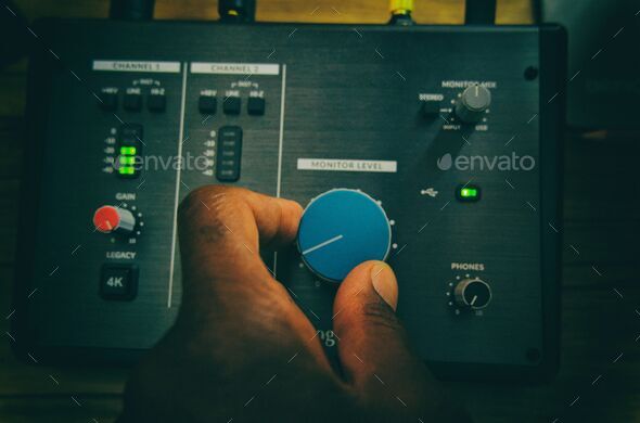 Audio Interface with man's hand