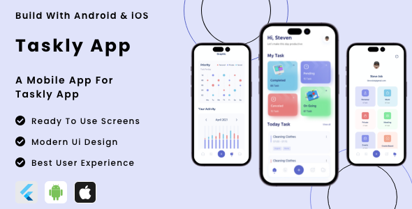 Taskly App - Flutter Mobile App Template