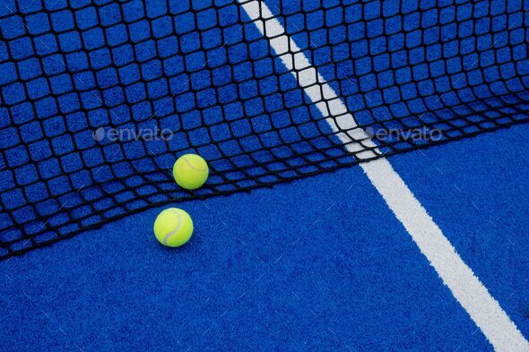 Paddle Tennis Racket Balls Court Artificial Grass Stock Photo by