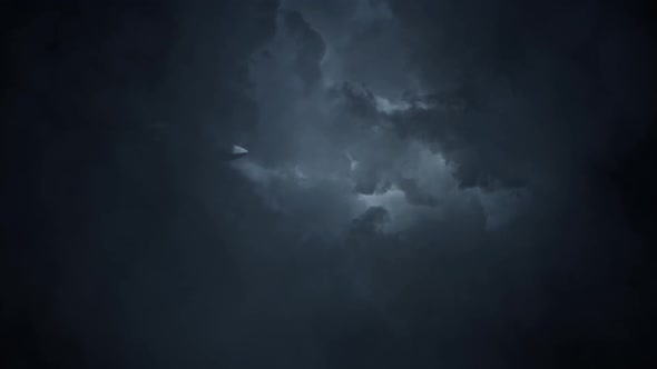 Aircraft Crushing Down Under A Lightning Storm, Motion Graphics 