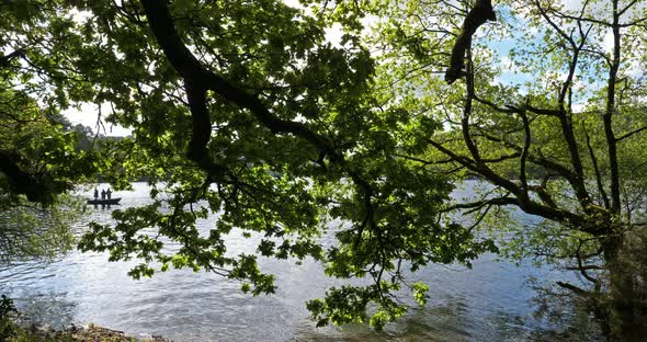 The lake Guerledan, Saint Aignan and Mur de Bretagne, Brittany in France alt