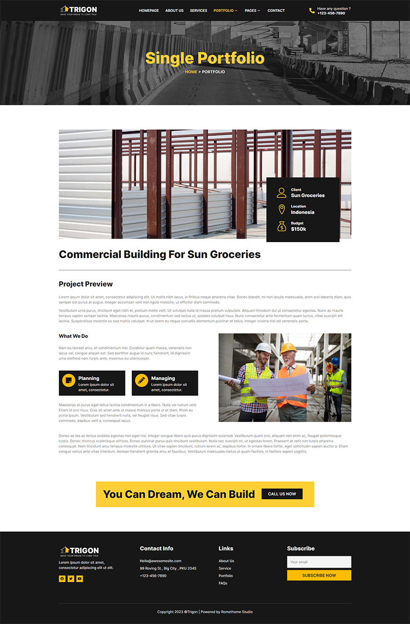 Trigon Construction Elementor Template Kit by Rometheme ThemeForest
