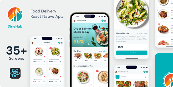 DineHub - Restaurant Food Delivery App | CLI 0.72.4 | TypeScript | Redux Store
