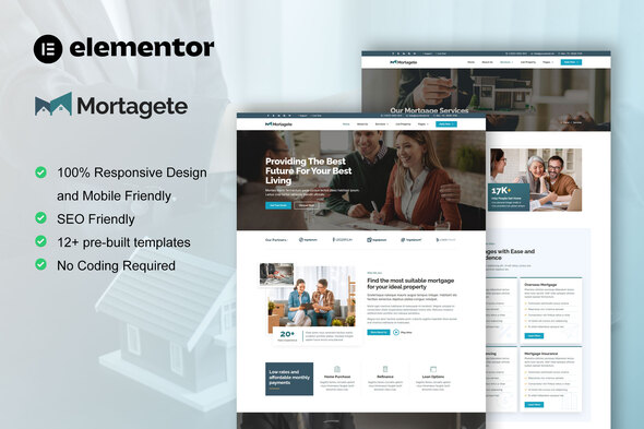 Mortagete - Mortgage Company Elementor Template Kit