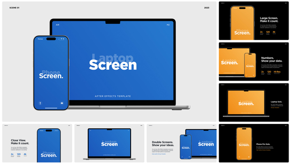 Laptop Air and Phone Pro Mockup Pack Product Promo template preview