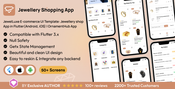 [DOWNLOAD]JewelLuxe E-commerce UI Template: Jewellery Shopping App in Flutter(Android, iOS) | OrnamentHub App