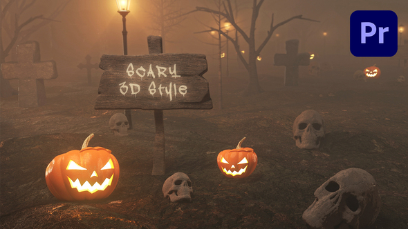 Scary Halloween 3D Logo Intro - Premiere Pro