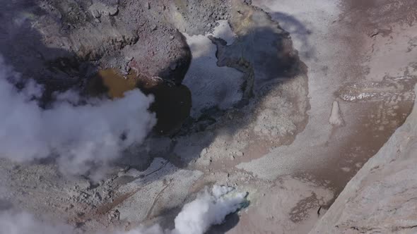 Above the Mutnovsky Volcano Crater with Fumaroles