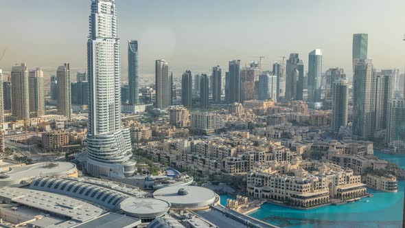 Dubai Downtown During Sunset Timelapse alt