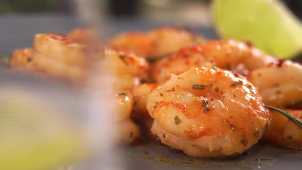 Shrimps is Sprinkled with Green Chopped Onions