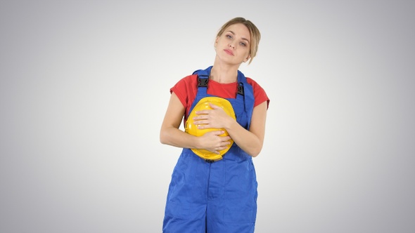 Don't Forget to Put Yellow Hard Hat on On Gradient Background. alt