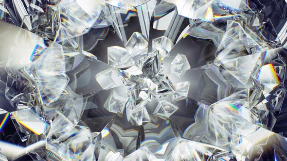kaleidoscope rotate of Gemstone or shiny diamond texture. 3d render, 3d animatio