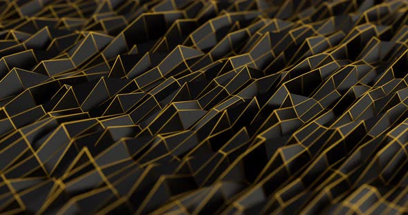 3D Gold And Black Abstract Background