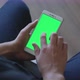 Closeup of Male Hands Holding Smart Phone with Green Screen Prekeyed for Effects. Useful Mobile - VideoHive Item for Sale