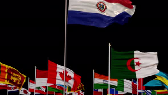 Paraguay Flag With World Flags In Alpha Channel