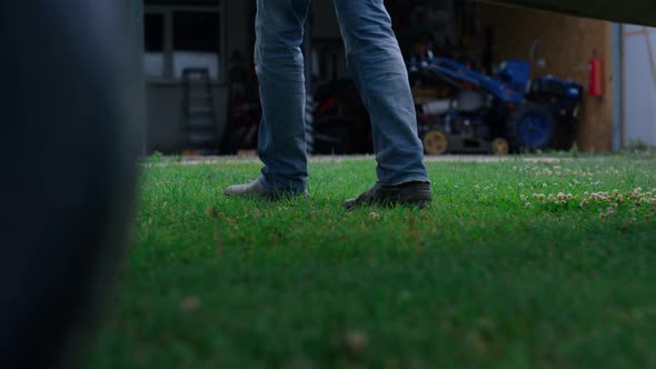 Closeup Aviator Legs Walking Around Plane alt