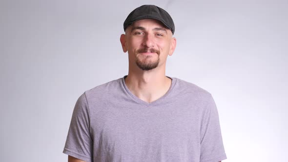 Portrait of man on white background