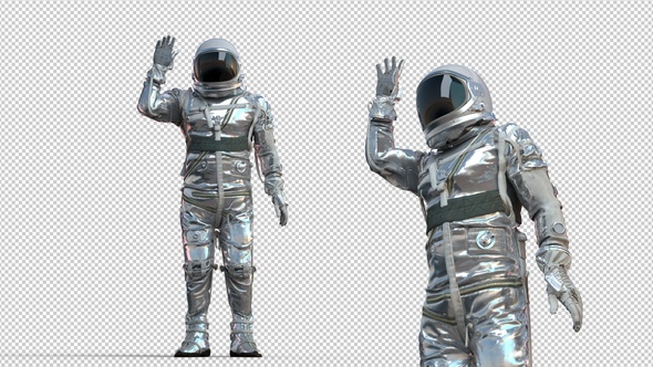 Astronaut Raising Hand