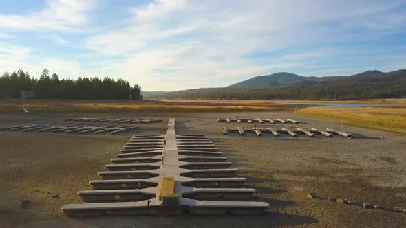 Drought Abandoned Docks On Dry Lakebed